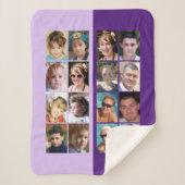 16 fotocollage licht en donker paars sherpa deken (Voorkant)