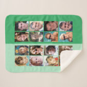 16 fotocollage licht en donkergroen sherpa deken (Voorkant (horizontaal))