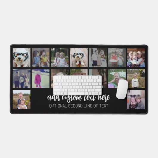 16 Fotocollage - Script Wit 2 lijnen Tekst Bureaumat (Keyboard & Muis)