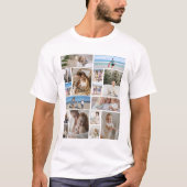 16 Fotocollage sjabloon gepersonaliseerd T-shirt (Voorkant)