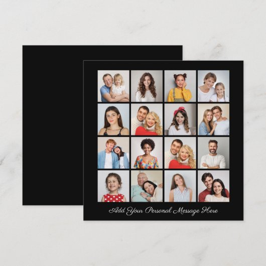 16 Fotocollage Voeg uw eigen Wenskaart toe (Voorkant / Achterkant)