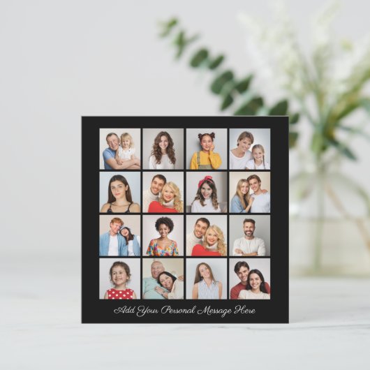 16 Fotocollage Voeg uw eigen Wenskaart toe (Staand voorkant)