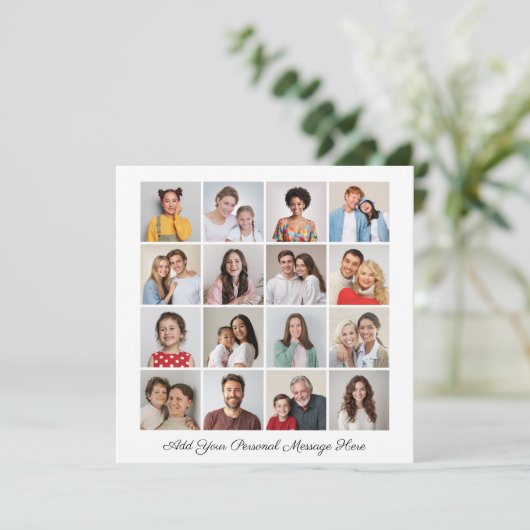 16 Fotocollage Voeg uw eigen Wenskaart toe (Staand voorkant)