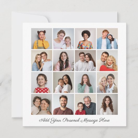 16 Fotocollage Voeg uw eigen Wenskaart toe (Voorkant)