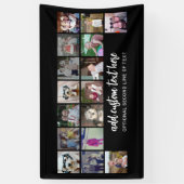 16 Fotoraster - 2 lijntekst - zwarte witte partij Spandoek (Verticaal)