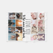 16 foto's collage hou van je naar de maan en terug fleece deken (Voorkant (Horizontaal))