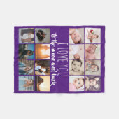 16 foto's collage hou van je naar de maan en terug fleece deken (Voorkant (Horizontaal))