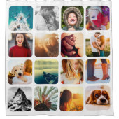 16 Fotosjabloon afgerond White Shower Curtain Douchegordijn (Voorkant)