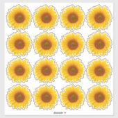 16 Geel Sinaasappel Zonnebloem Kiss-Cut Stickers (Vel)