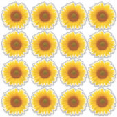 16 Geel Sinaasappel Zonnebloem Kiss-Cut Stickers (Voorkant)