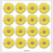 16 Gele Gerbera Daisy Bloem Kiss-Cut Stickers (Vel)