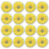 16 Gele Gerbera Daisy Bloem Kiss-Cut Stickers (Voorkant)