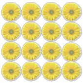 16 Gele Gerbera Madelief Bloem Kus-Cut Stickers (Voorkant)