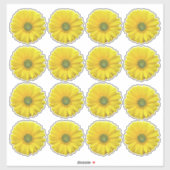 16 Gele Gerbera-Margriet Bloem Kiss-Cut Stickers (Vel)