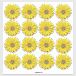 16 Gele Gerbera-Margriet Bloem Kiss-Cut Stickers