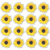 16 Gele Zonnebloem Bloem Kiss-Cut Stickers (Voorkant)