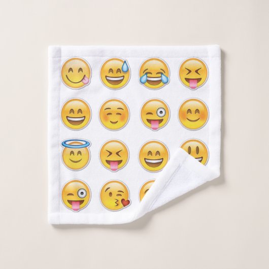 16 gemengde emojis bad handdoek (Wasdoekje)