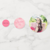 16 Gepersonaliseerde foto en roze zoete 16e verjaa Confetti (Voorkanten)