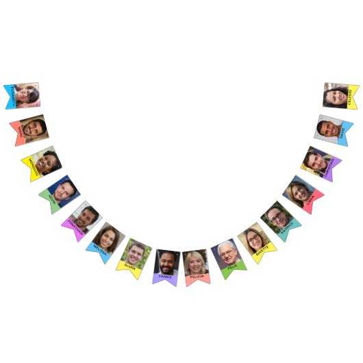 16 gepersonaliseerde foto's en namen voor klasse o vlaggetjes (Alle)