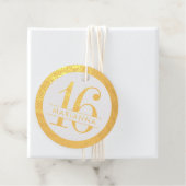 16 Gepersonaliseerde Gold Sweet Bedankjes Labels (Met doos)