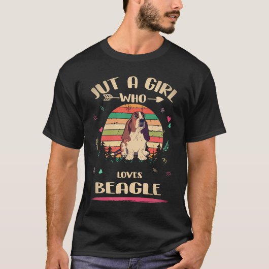 16 Gewoon Een Meisje Dat Van Beagle Houdt T-shirt (Voorkant)