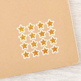+16 Glitter Stars | Kleine Glanzende Gouden Ster B Sticker