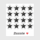 +16 Glitter Zwarte Ster Sticker (Vel)