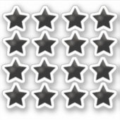 +16 Glitter Zwarte Ster Sticker (Voorkant)