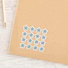+16 Glittersterren | Holografisch grijs zilveren Sticker