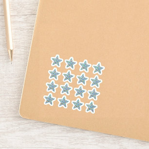 +16 Glittersterren Holografisch grijs zilveren Sticker