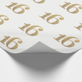 16 GOUD GLITTERNUMMER glamoureuze sprankelende ver Cadeaupapier (Hoek)