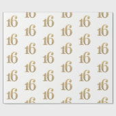 16 GOUD GLITTERNUMMER glamoureuze sprankelende ver Cadeaupapier (Vlak)