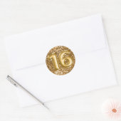 16 goudfolieballonnen Sparkly Chunky Glitter Ronde Sticker (Envelop)