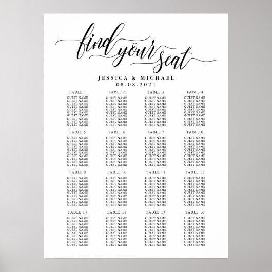 16 Grafiek voor grote weddenschappen op tafel Poster (Voorkant)