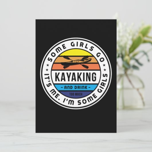 16.Grappig Sommige meisjes gaan kajakken en drinke Save The Date (Staand voorkant)