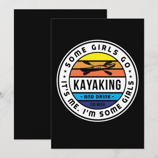 16.Grappig Sommige meisjes gaan kajakken en drinke Save The Date (Voorkant / Achterkant)