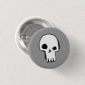 16-grijs schedel ronde button 3,2 cm (Voorkant /achterkant)