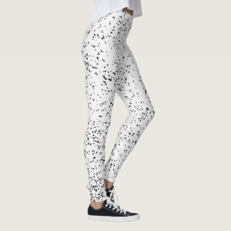 16. Grunge dierlijke zwarte en witte inktvlek Leggings