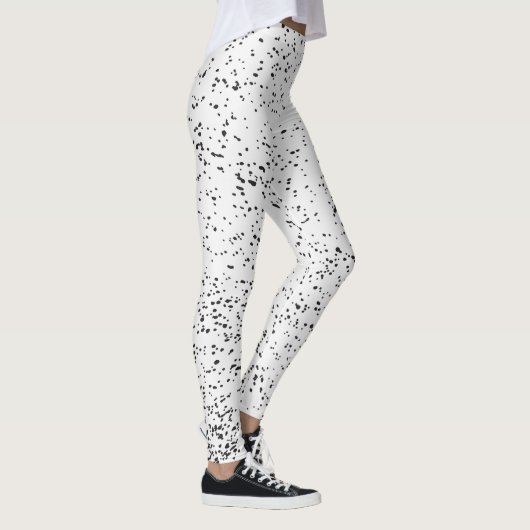 16.	 Grunge dierlijke zwarte en witte inktvlek Leggings (Rechts)