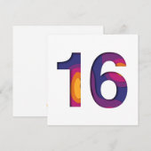 16 Happy 16th Birthday Paarse Roze Gele Uitsnede Feestdagenkaart (Voorkant / Achterkant)