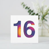 16 Happy 16th Birthday Paarse Roze Gele Uitsnede Feestdagenkaart (Staand voorkant)