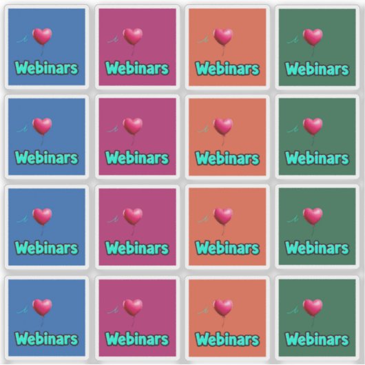16 Ik hou van webinars Stickers 4 Kleuren (Voorkant)