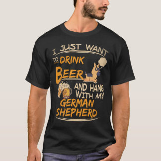 16 Ik wil gewoon bier drinken en met mijn teefje r T-shirt