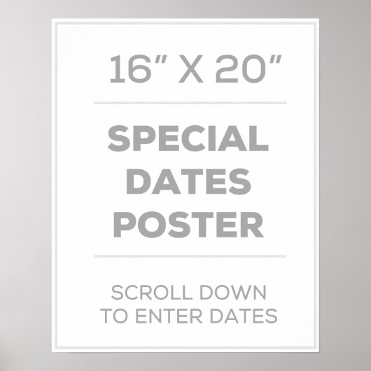 16-inch x 20-inch speciale datums Poster (Voorkant)