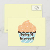 16 is Sweet Birthday T shirten en Gifts Briefkaart (Voorkant / Achterkant)