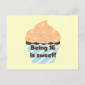 16 is Sweet Birthday T shirten en Gifts Briefkaart (Voorkant)