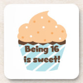 16 is Sweet Birthday T shirten en Gifts Drankjes Onderzetter (Voorkant)