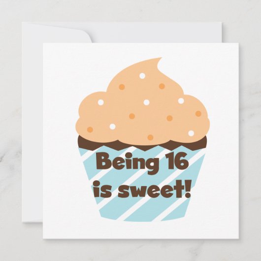 16 is Sweet Birthday T shirten en Gifts Kaart (Voorkant)