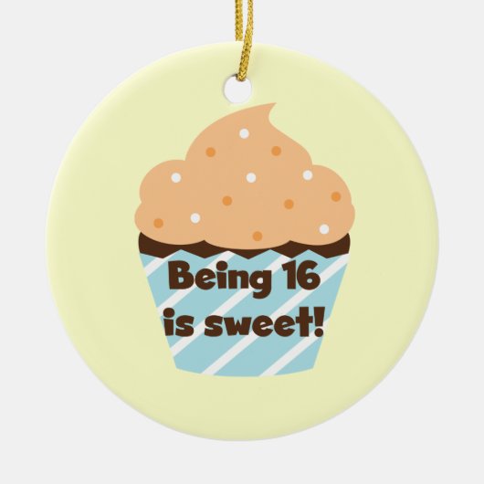 16 is Sweet Birthday T shirten en Gifts Keramisch Ornament (Voorkant)