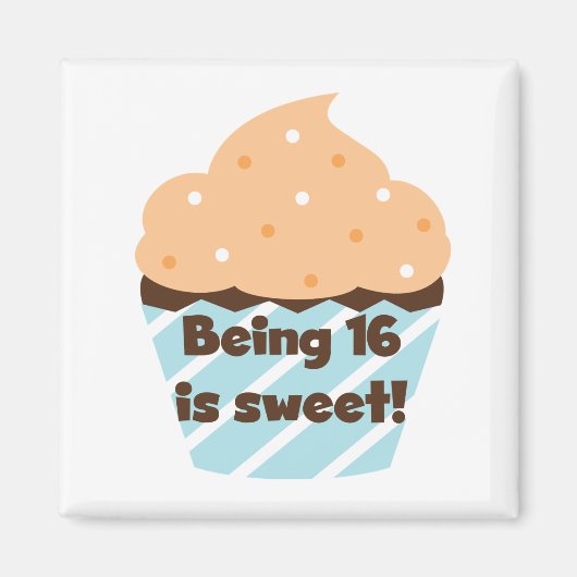 16 is Sweet Birthday T shirten en Gifts Magneet (Voorkant)